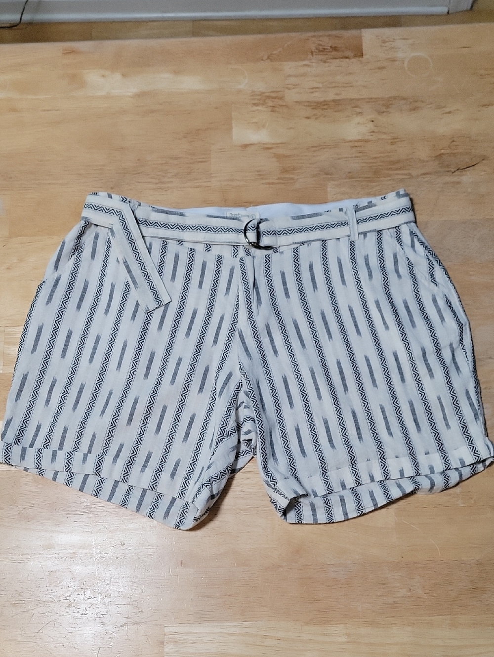 Just Living Dobby Ikat Belted Shorts